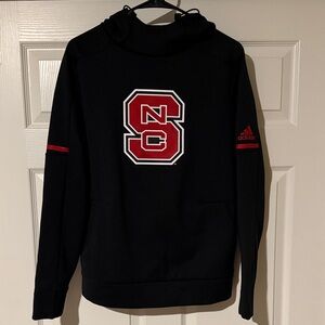 Adidas Black NC State Wolfpack Hoodie with Red NC State Logo on Chest